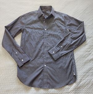 J. Crew Men's Black and White Gingham Button Down Shirt